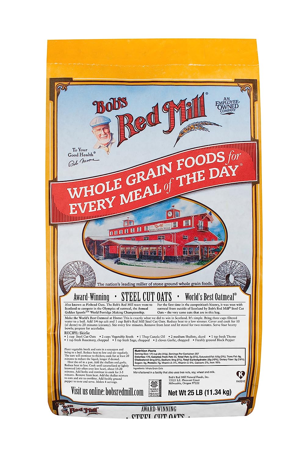 Bob's Red Mill 25 Pounds, Steel Cut Oats, 400 Ounce