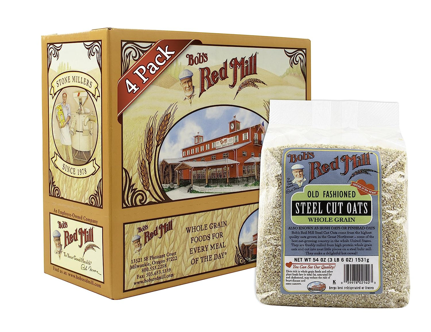 Bob's Red Mill Oats Steel Cut, 54 Ounce (Pack of 4)