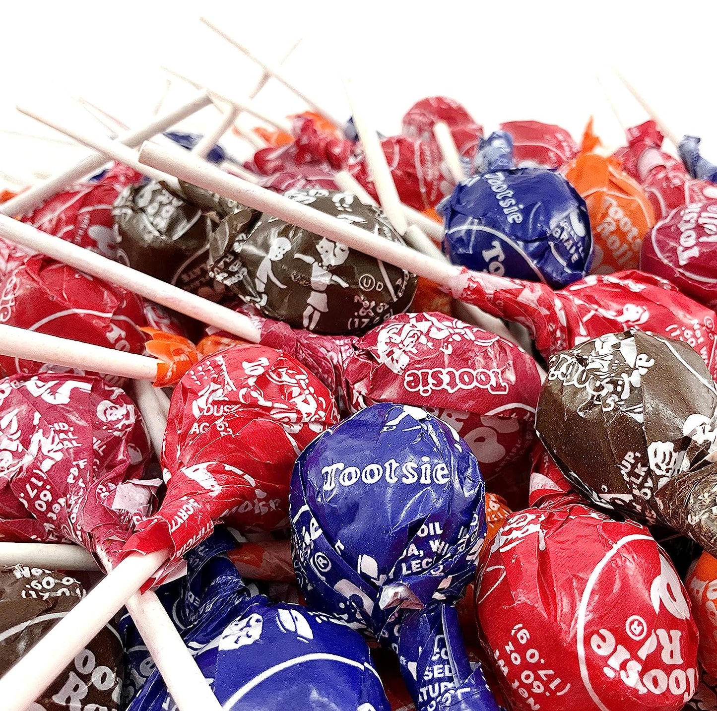 LaetaFood Tootsie Roll Pops Assorted Original Flavors Lollipops Hard Candy - 2.2 Pound (55 Count Pack)