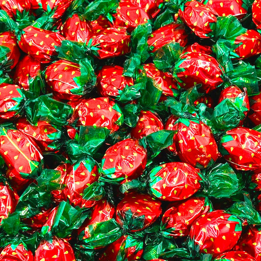 LaetaFood Strawberry Filled Bon Bons Hard Candy, Individually Wrapped (2 Pound Bulk Candy)